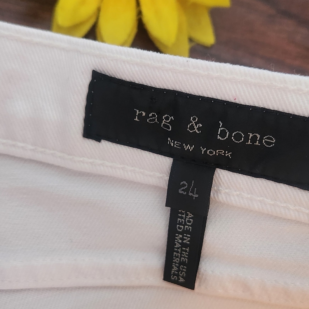 Rag & Bone Women'S White Stretch Mid-Rise Skinny-Leg Casual Jeans Size 24 - Picture 6 of 11